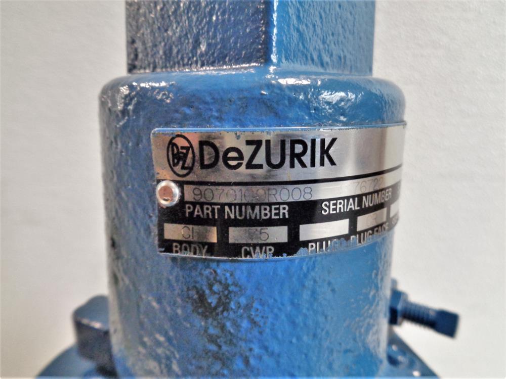 Dezurik 6" Cast Iron Plug Valve, 2-Way, Style PEC, #9070100R008